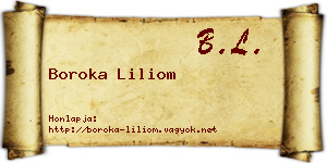 Boroka Liliom névjegykártya